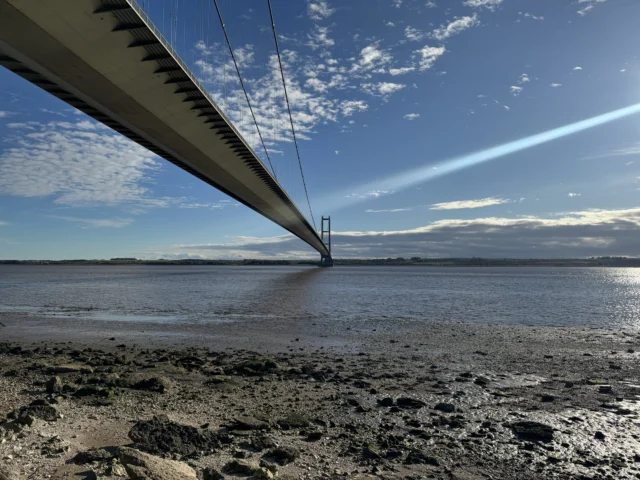 The Humber Bridge seen from Hessle foreshore